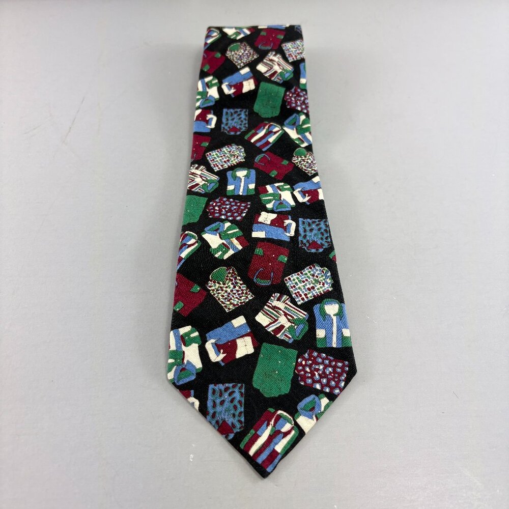 County Seat Jeanswear Black / Multi Shirts Men's Cotton Tie 4" x 59" Vintage